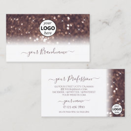 Snyggt White Burgundy Sparkling Glitter Add Logoty Visitkort
