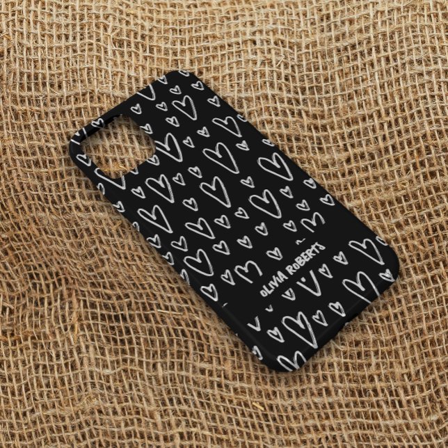 Snyggt White Chalk Hearts Mönster Personlig (Skapare uppladdad)