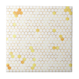 Snyggt White Guld Honeycomb Kakelplatta