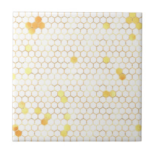Snyggt White Guld Honeycomb Kakelplatta