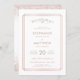 Snyggt White & Ro Guld Mountain Bröllop Inbjudningar