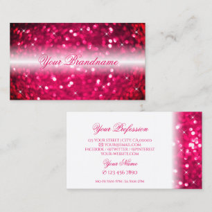 Snyggt White Rosa Sparkling Glitter Stars Chic Visitkort