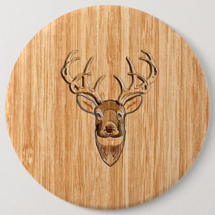 Snyggt White Svan Buck Antlers Light Wood Grain Knapp