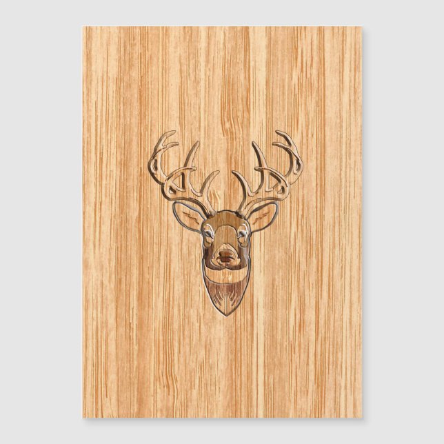 Snyggt White Svan Hjort Head Light Wood Grain (Framsida)