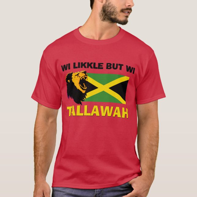 Snyggt WI LIKKLE MEN WI TALLAWAH Jamaica T Shirt (Framsida)