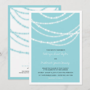 Snyggt Winter Sparkles Glow Bröllop 2 in1 Inbjudan