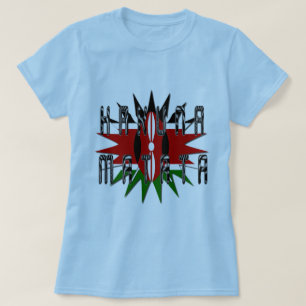 Snyggt Women Basic Blue Jambo Kenya Hakuna Matata T-shirt