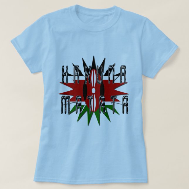 Snyggt Women Basic Blue Jambo Kenya Hakuna Matata T-shirt (Design framsida)