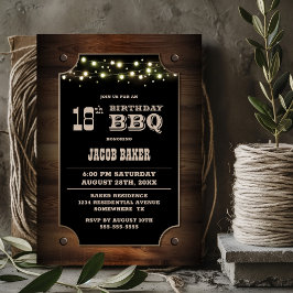 Snyggt Wood 18:e födelsedag BBQ Inbjudningar