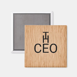 Snyggt Wood Struktur Magnet med CEO-texten