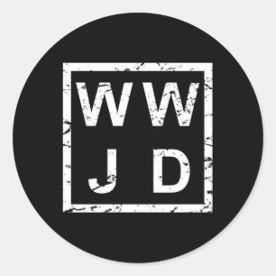 Snyggt Wwjd Runt Klistermärke