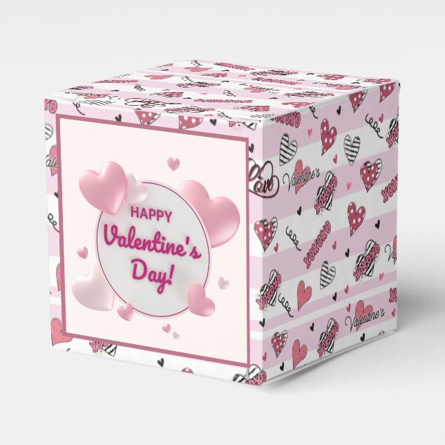 Snyggt XOXO Alla hjärtans dag mönstrad Presentaskar (Framsidan Sidan)