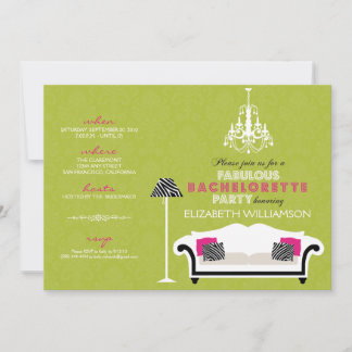 Snyggt Zebra Decor Bachelorette Inbjudan (kalk)