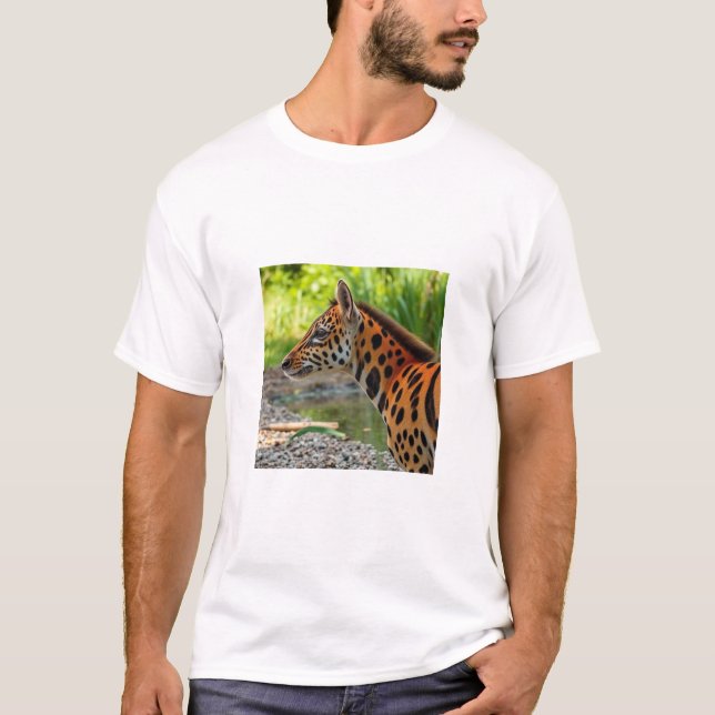 "Snyggt Zebra mönstrad Manar frat-Shirt" T Shirt (Framsida)