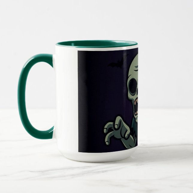 Snyggt Zombie Halloween-mugg - Roligt & Kusligt D Mugg (Vänster)