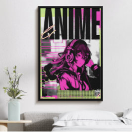 Snyggten Anime i det moderna trendiget Poster