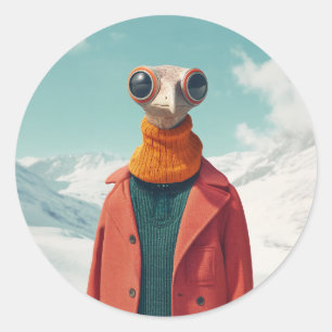 Snyggten Avian Adventurer Runt Klistermärke
