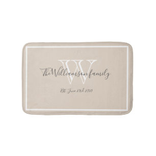 Snyggten Bröllop Gift Modern Family Monogram-skrip Badrumsmatta