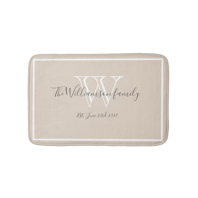 Snyggten Bröllop Gift Modern Family Monogram-skrip Badrumsmatta (Framsidan)