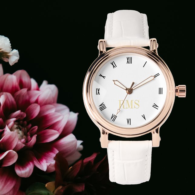 Snyggten Chic Elegant Ro Guld Monogrammed  Armbandsur (Womens Chic Stylish Elegant Rose Gold Monogrammed Watch)