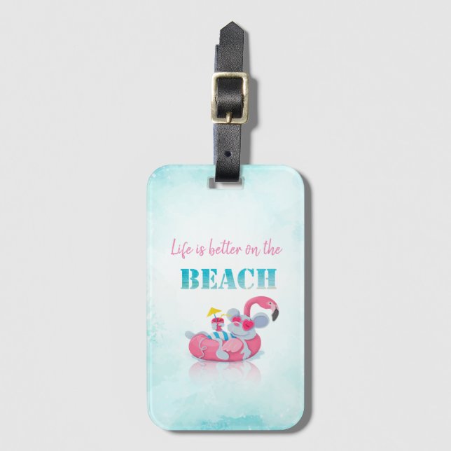 Snyggten Cute Mouse Beach Bagagebricka (Framsida vertikal)
