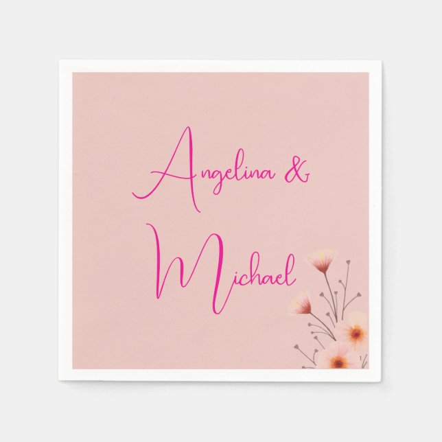 Snyggten elegant Handskrift för Trendiget Namn Pappersservett (Framsidan)