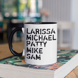 Snyggten Family Namn Typography Black White Mugg