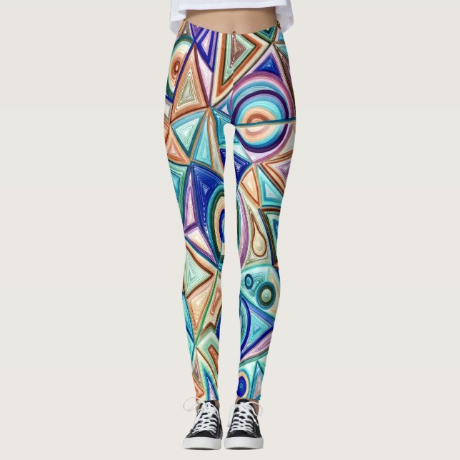 Snyggten Färgfull abstrakt "Ratti_Kreativ_Arts" Leggings (Framsida)