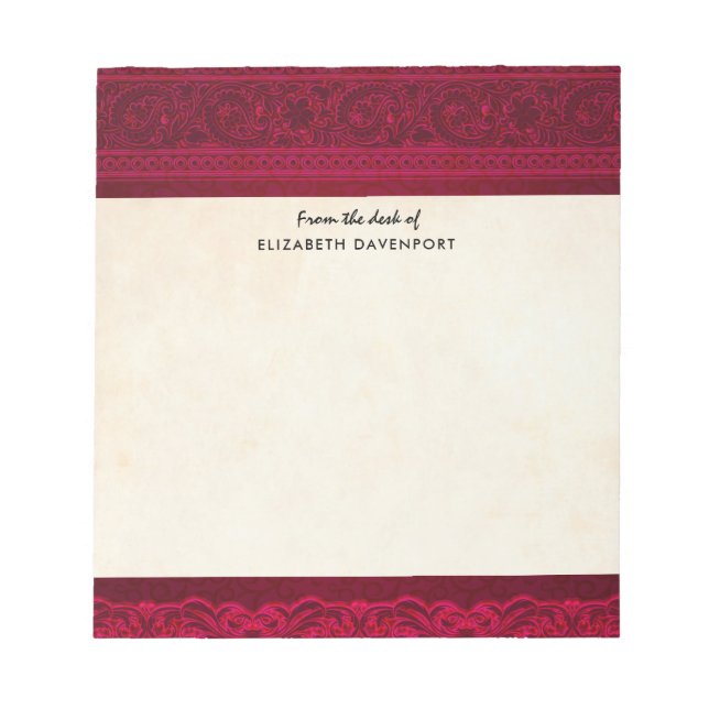 Snyggten finare & Elegant Red Background Anteckningsblock (Framsida)