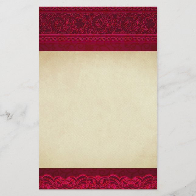 Snyggten finare & Elegant Red Background Brevpapper (Framsida)