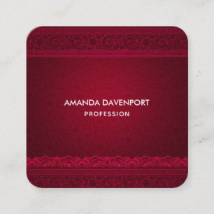 Snyggten finare & Elegant Red Background Fyrkantigt Visitkort