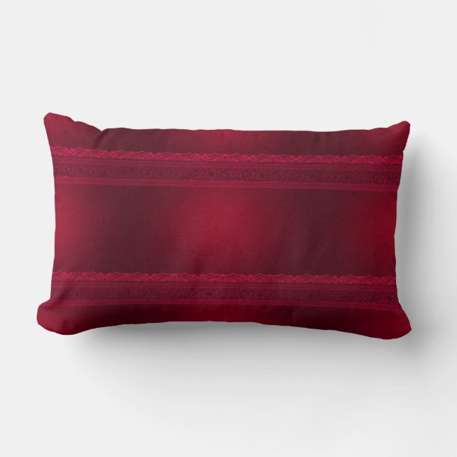Snyggten finare & Elegant Red Background Lumbarkudde (Framsida)