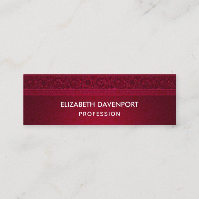 Snyggten finare & Elegant Red Background Mini Visitkort (Framsida)