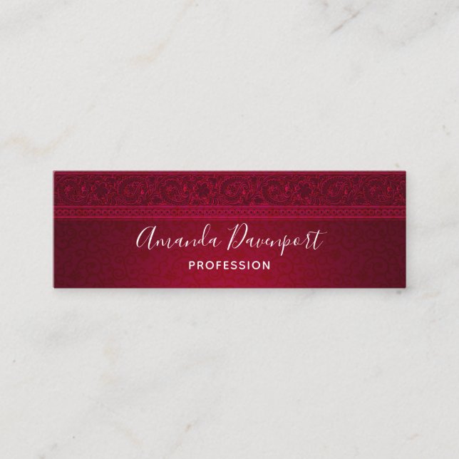 Snyggten finare & Elegant Red Background Mini Visitkort (Framsida)