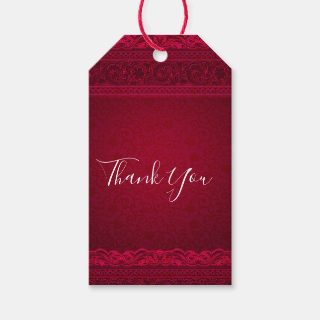 Snyggten finare & Elegant Red Background Presentetikett (Framsidan)