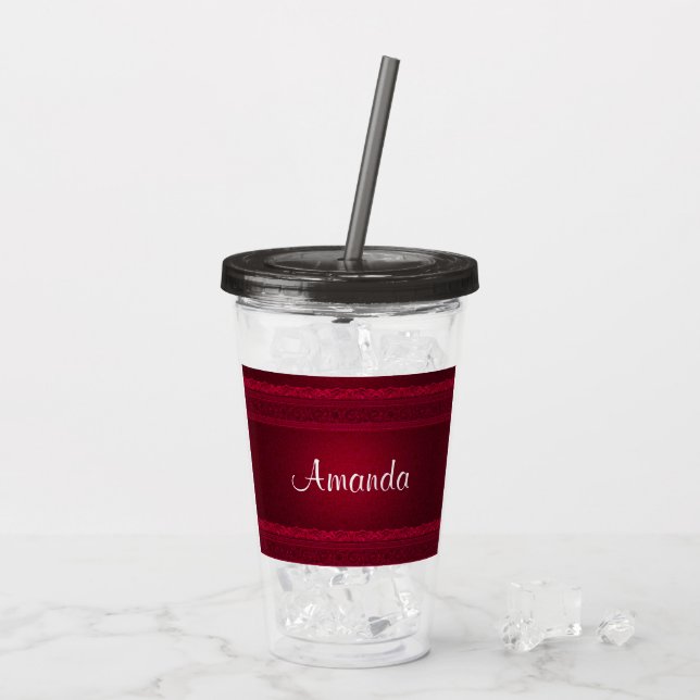 Snyggten finare & Elegant Red Background Take Away Mugg (Baksida Ice)