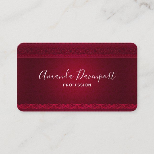 Snyggten finare & Elegant Red Background Visitkort (Framsida)