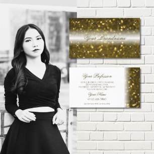 Snyggten för lyxvit Guld-mousserande Glitter Stars Visitkort