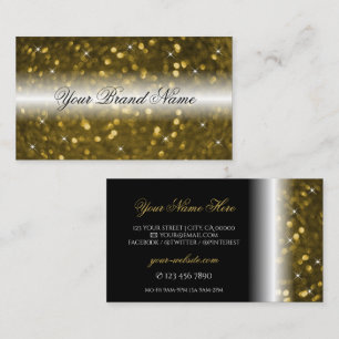 Snyggten för Sparkling Glitter Stars i Luxury Blac Visitkort