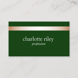 Snyggten Forest Grönt Modern Ro Guld Stripe  Visitkort