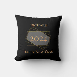 snyggten "Gott nytt år" svart guld personlig T Kudde