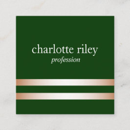 Snyggten Grönt Dubbla Ro Guld Rand Fyrkantigt Visitkort