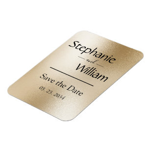 Snyggten Guld Metallic Modern Elegant Spara datum Magnet