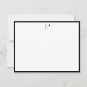 Snyggten Klassisk handskriftstext, Monogram Anteckningskort