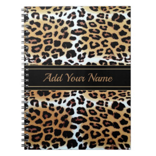 Snyggten Leopard Skriv ut eget namn för Elegant Anteckningsbok