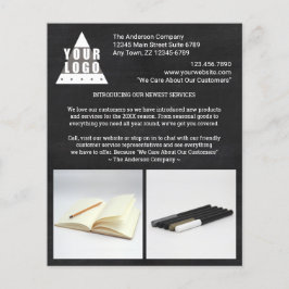 Snyggten logotyp Chalkboard Skapar ditt eget foto Flygblad