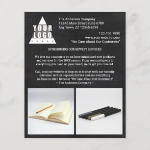 Snyggten logotyp Chalkboard Skapar ditt eget foto  Flygblad