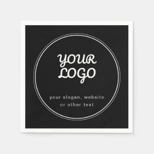 Snyggten Logotyp redigerbar svartvitt Pappersservett