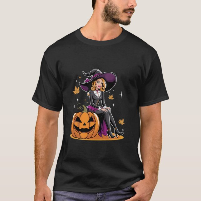 Snyggten lyser med sin Pumpkin T Shirt (Framsida)