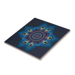 snyggten Mandala art för sjömän i abstrakten Kakelplatta